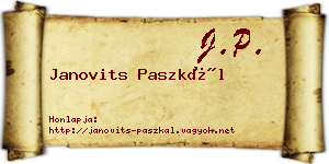 Janovits Paszkál névjegykártya