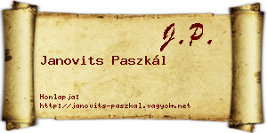 Janovits Paszkál névjegykártya