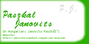 paszkal janovits business card